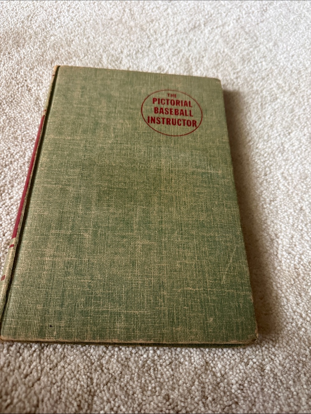 Classic Green Hardcover Home Accent Book - The Pictorial Baseball Instructor